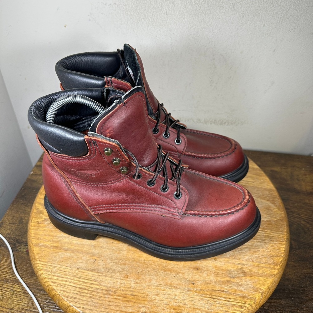 Red Wing 202 Mens 7 D Leather 6-Inch SuperSole Moc Toe Work Boots USA